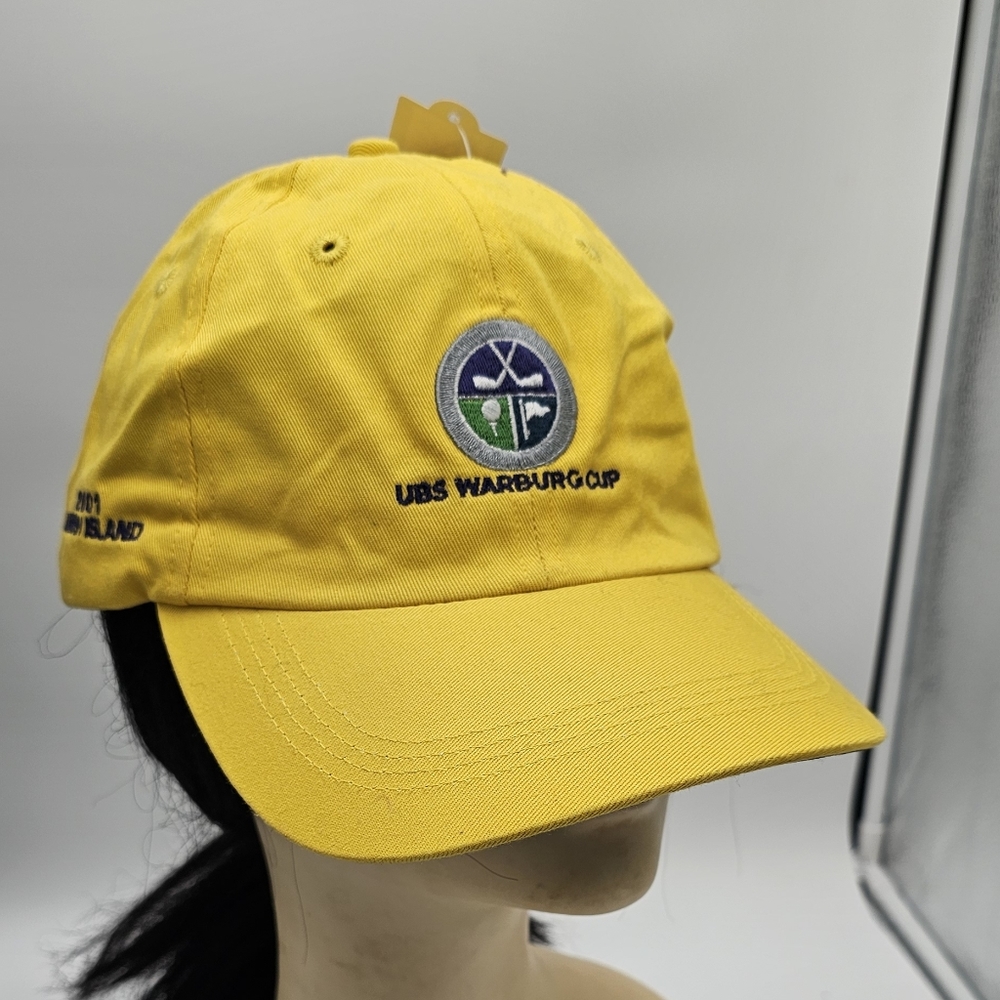 Unisex Vintage 2001 UBS WARBURG CUP Cap Adjustable YELLOW  with tag